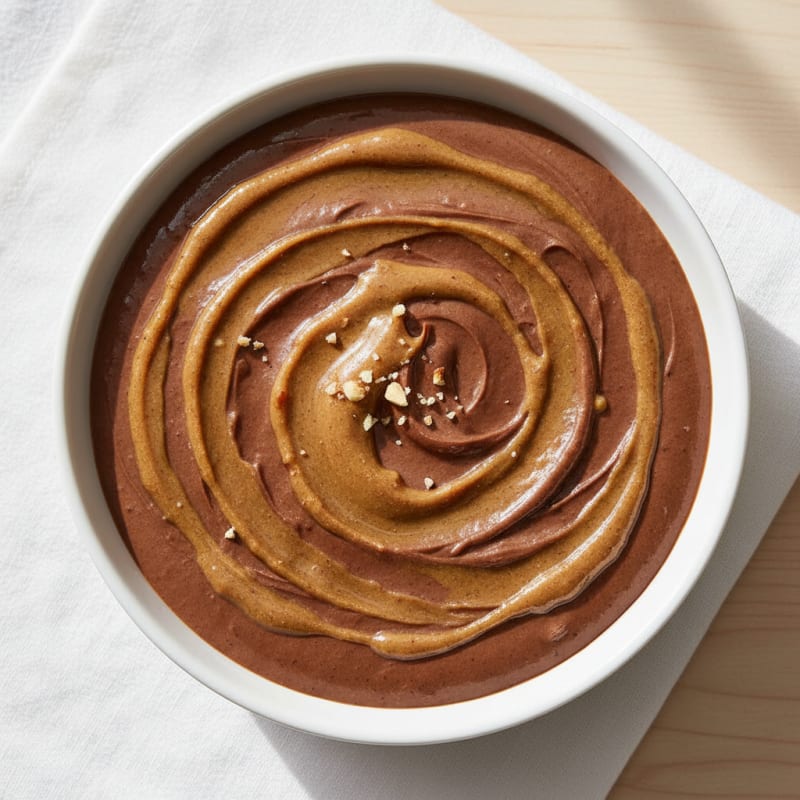 Silky Chocolate Protein Pudding with Almond Butter Swirl