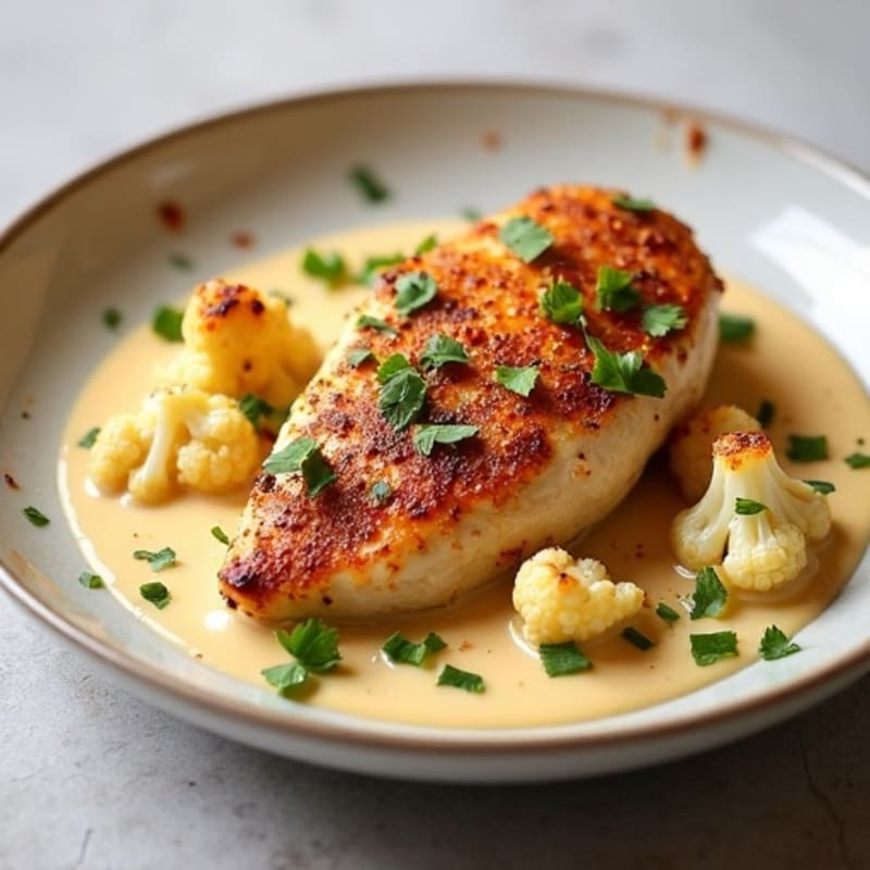 Creamy Spiced Chicken with Roasted Cauliflower