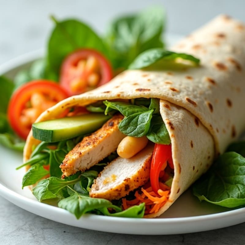 Fresh Mixed Veggie Wrap with Creamy Herb Dressing