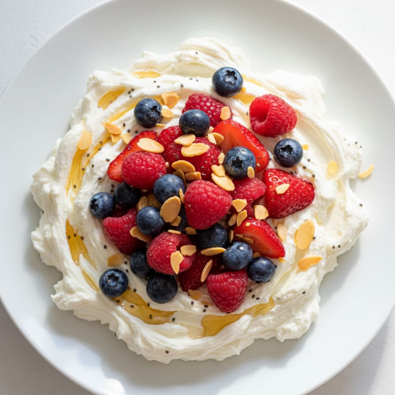 Silky Greek Yogurt Protein Pudding with Mixed Berries