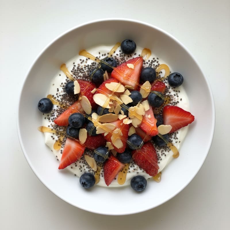 Creamy Greek Yogurt Parfait with Chia Seeds and Fresh Berries