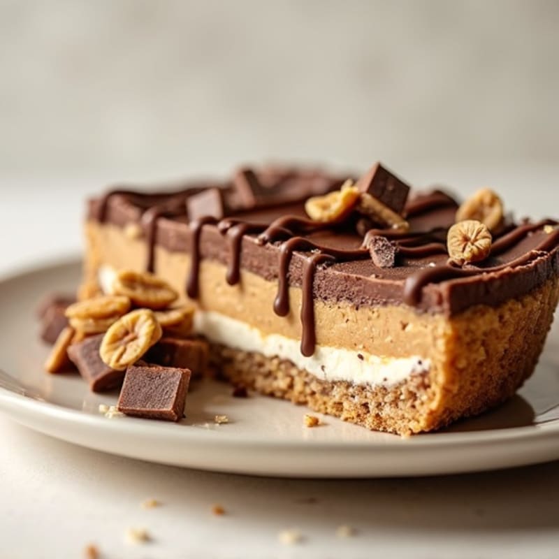 Peanut Butter Dark Chocolate Creamy No-Bake Pie