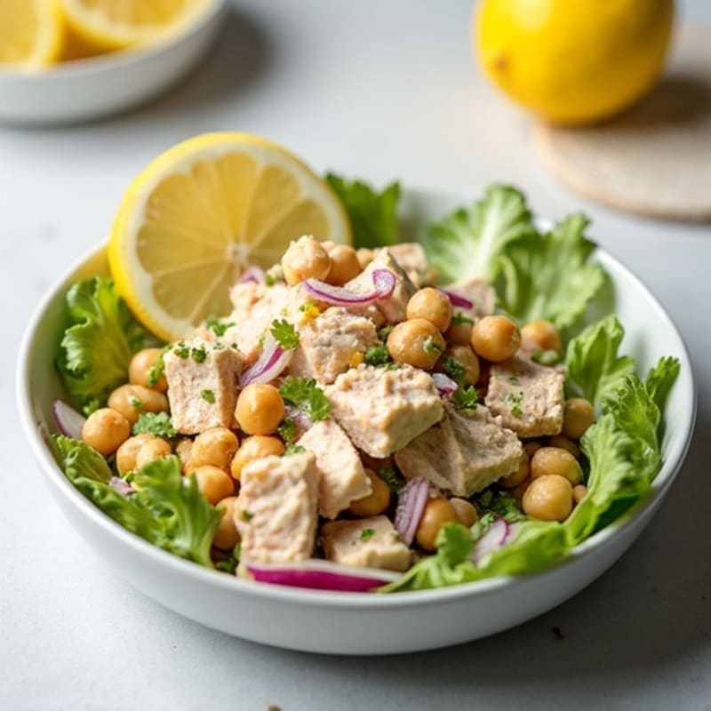Creamy Lemon Tuna Chickpea Salad