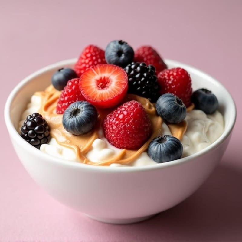 Silky Greek Yogurt Protein Bowl with Berries and Almond Butter