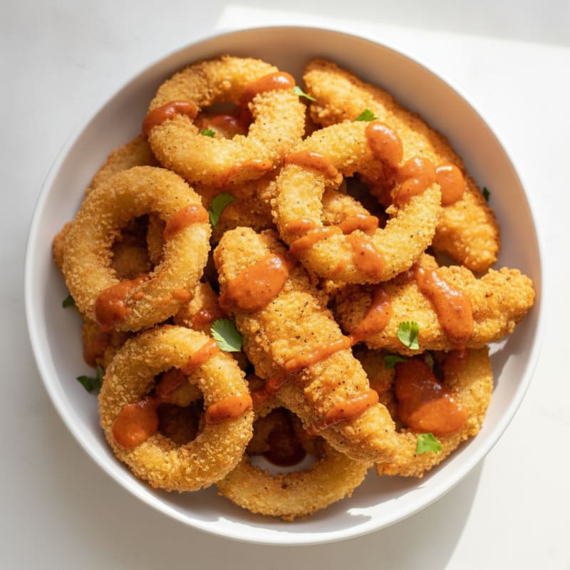 Beer-Battered Onion Rings with Chipotle Aioli