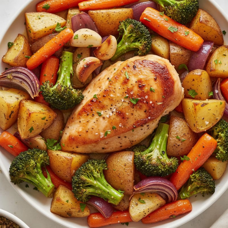 Herb-Roasted Chicken with Roasted Vegetables