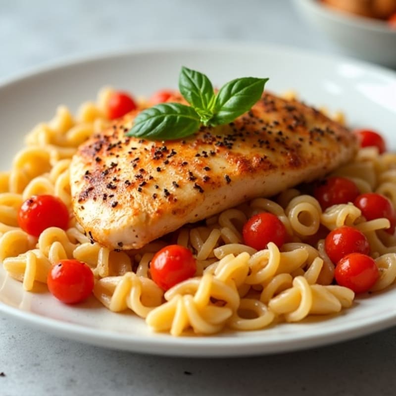 Creamy Spicy Chicken and Roasted Bell Pepper Pasta