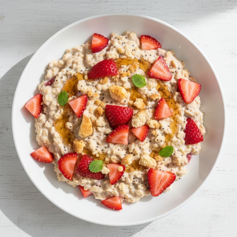 Creamy Strawberry Shortcake Overnight Oats