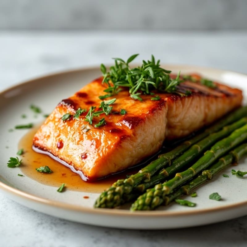 Baked Teriyaki Salmon with Roasted Asparagus