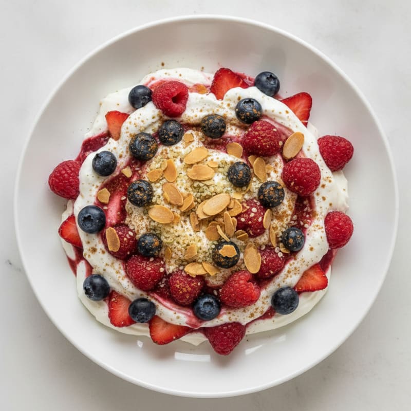 Greek Yogurt Protein Parfait with Mixed Berries