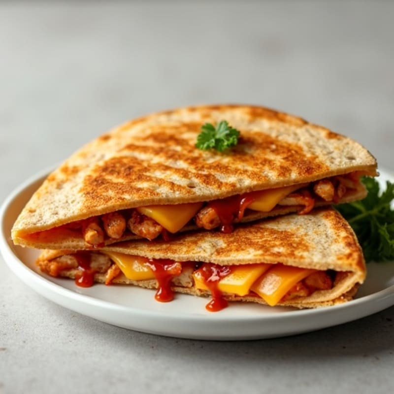 Crispy Whole Wheat BBQ Chicken Quesadilla
