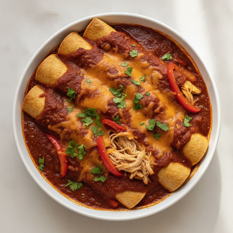 Chicken Enchiladas with Ancho Chili Sauce