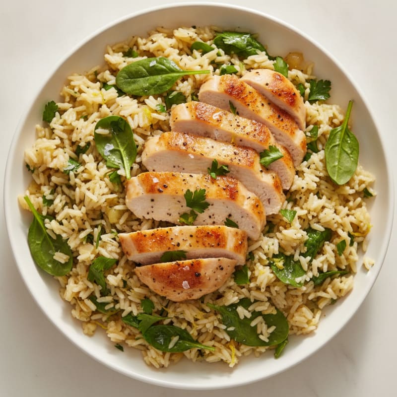 Lemon Herb Rice Pilaf with Seared Chicken
