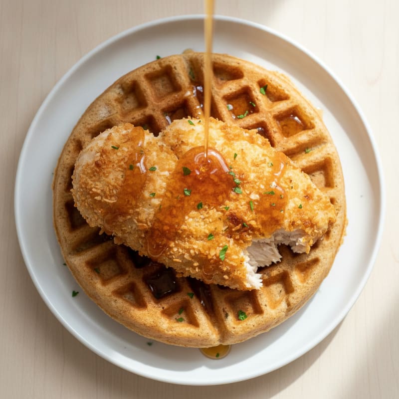 Golden Chicken and Waffles