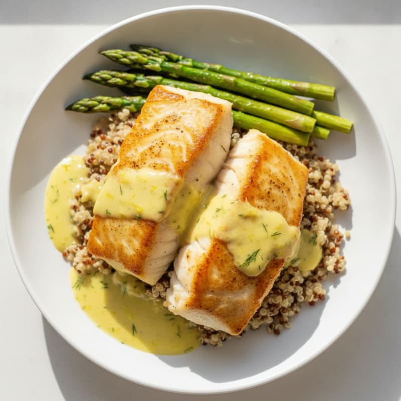 Pan-Seared Cod with Lemon-Dill Sauce