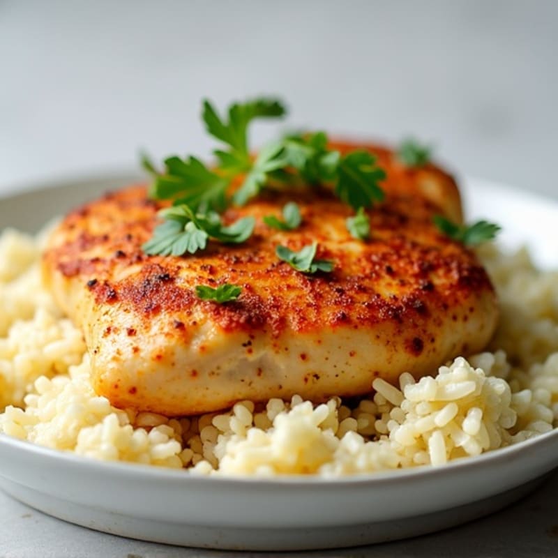 Creamy Yogurt-Spiced Chicken with Cauliflower Rice