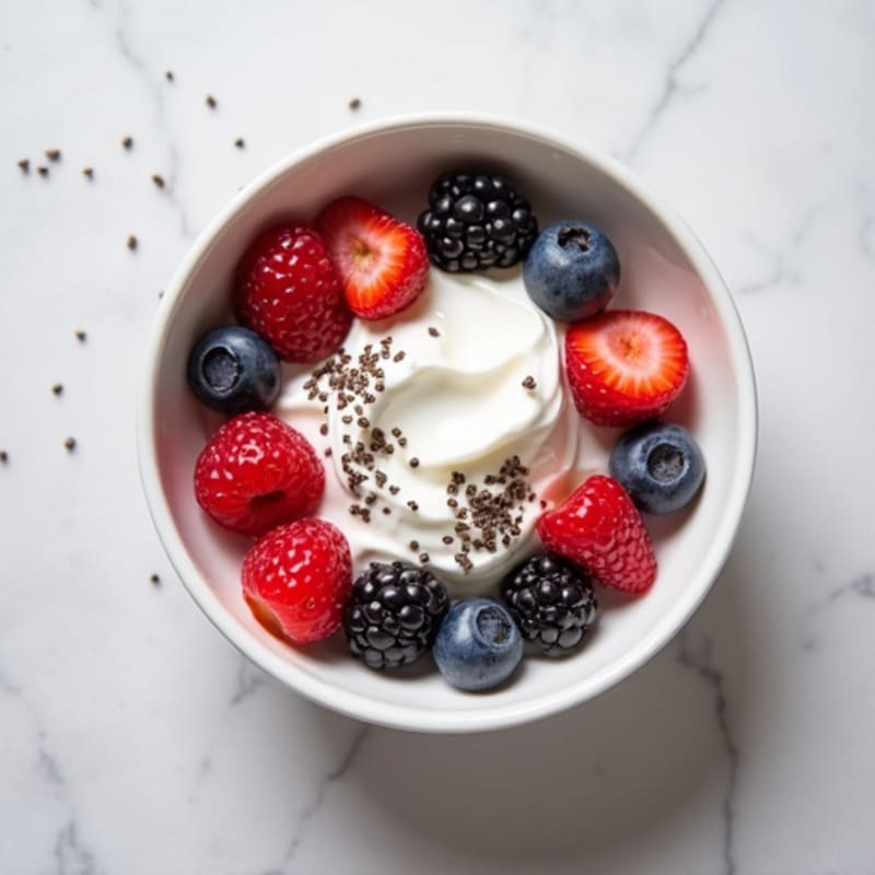 Low-Fat Greek Yogurt with Chia Seeds and Berries