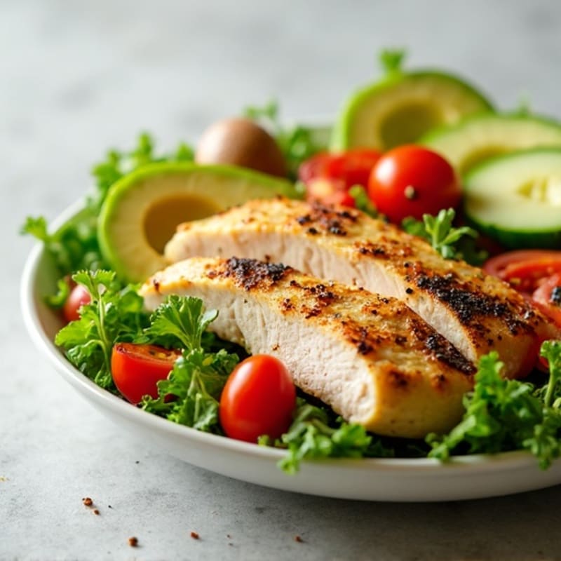 Grilled Turkey and Avocado Salad with Lemon Vinaigrette