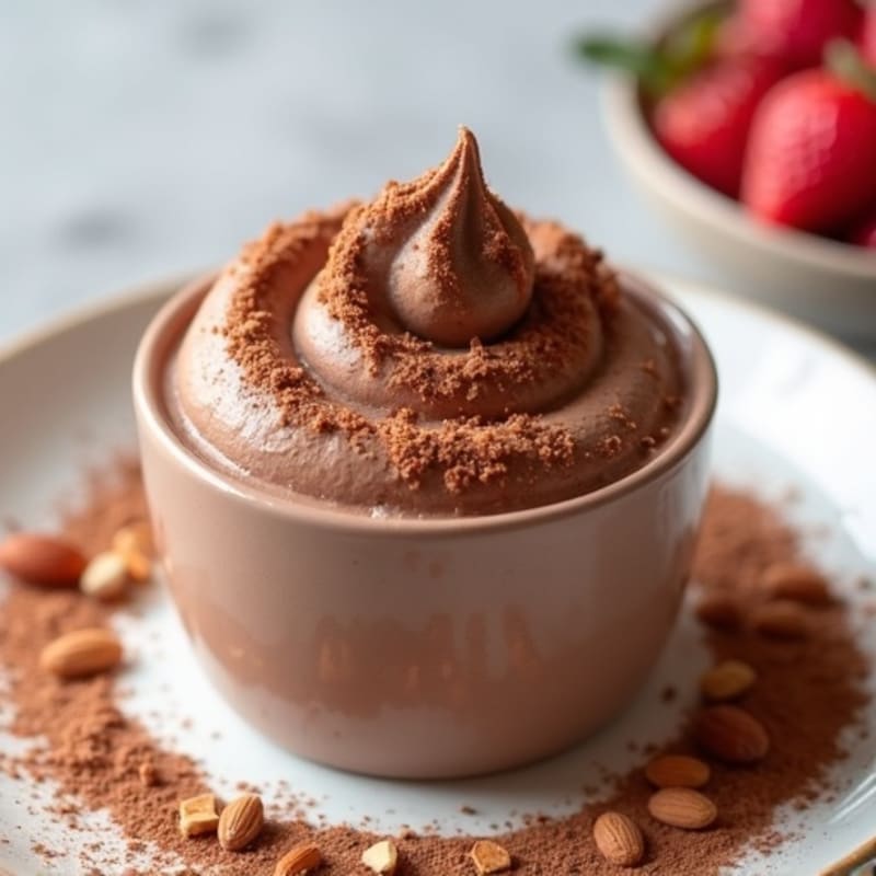 Chocolate Protein Mousse with Almond Butter Swirl