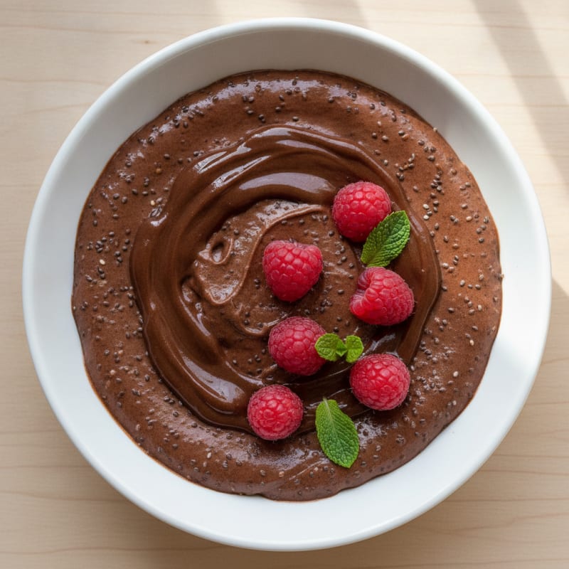 Greek Yogurt Protein Mousse with Cocoa and Chia Seeds
