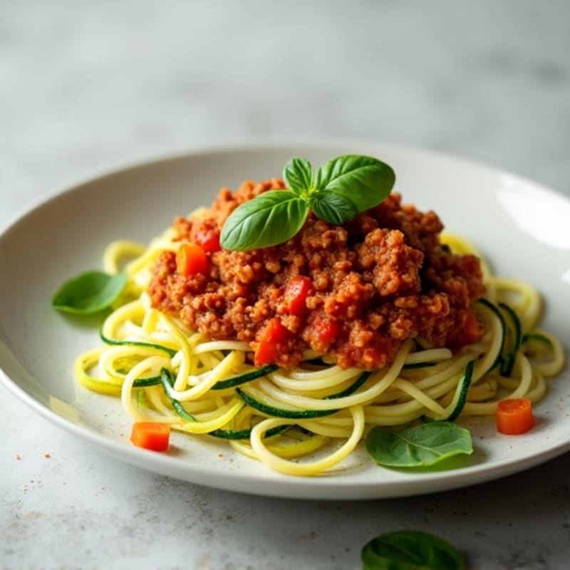 Lean Ground Turkey Bolognese with Fresh Zucchini Noodles