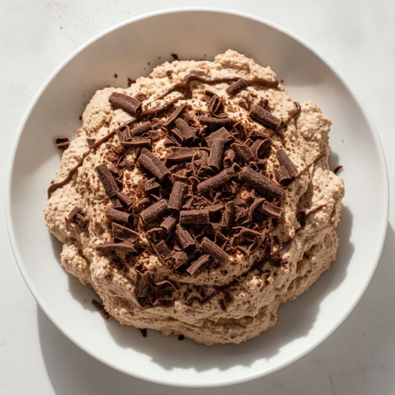 Greek Yogurt Protein Mousse with Dark Chocolate Shavings