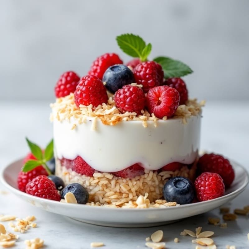 Creamy Greek Yogurt Parfait with Berries and Almonds