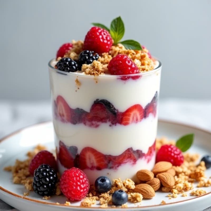 Creamy Greek Yogurt Protein Parfait with Mixed Berries