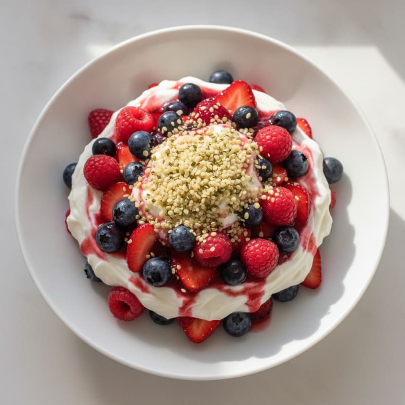 Greek Yogurt Protein Parfait with Mixed Berries