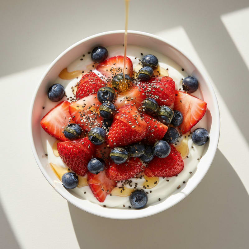 Creamy Greek Yogurt with Fresh Berries and Chia Seeds