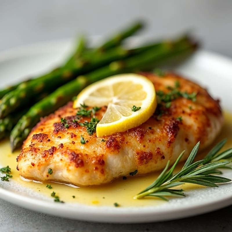 Crispy Lemon-Herb Chicken with Roasted Asparagus