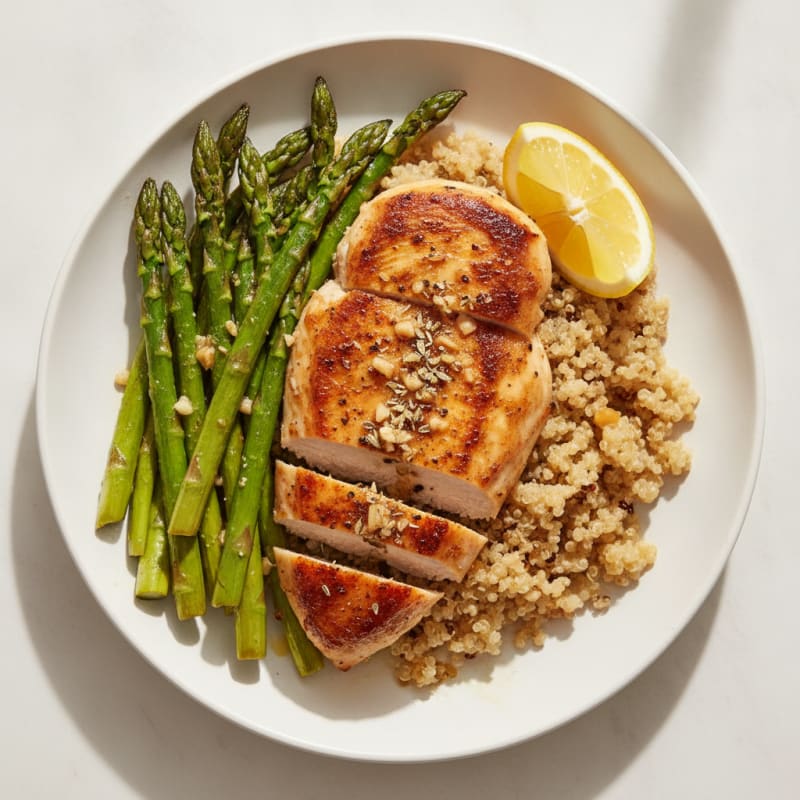 Pan-Seared Chicken with Roasted Asparagus