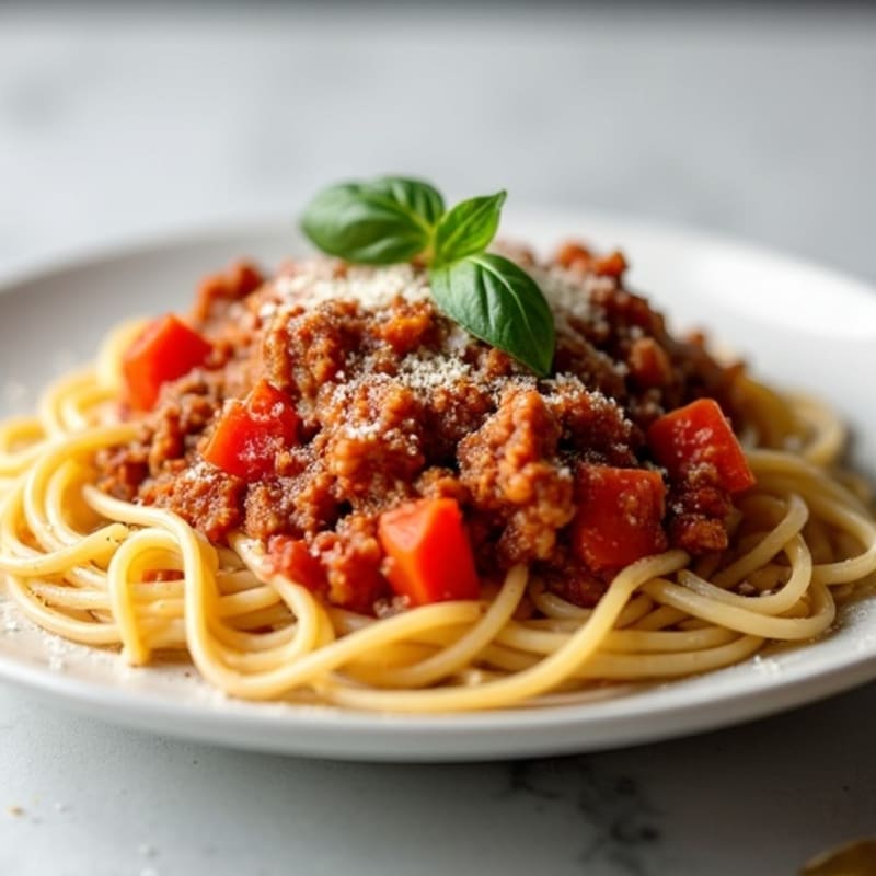 Hearty Lean Turkey Meat Sauce with Whole Wheat Spaghetti