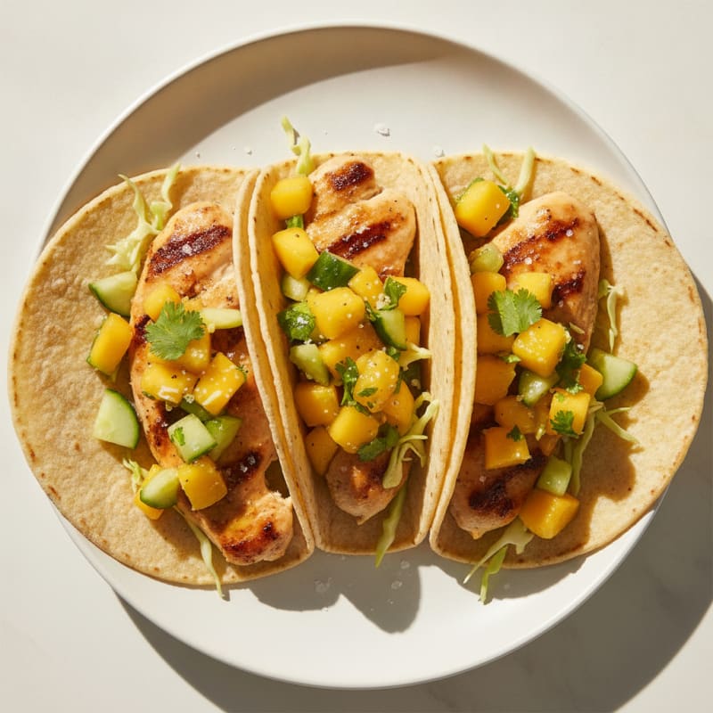 Grilled Chicken Tacos with Mango Salsa
