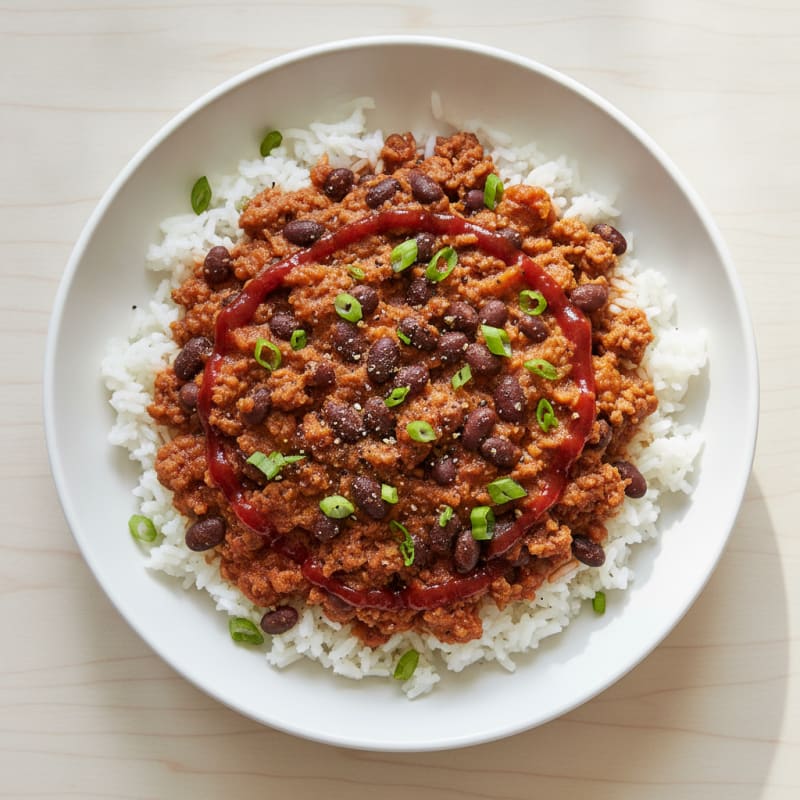 Savory Beef and Bean Rice Bowl