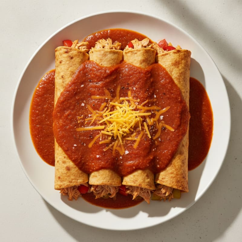 Chicken Enchiladas with Red Chili Sauce