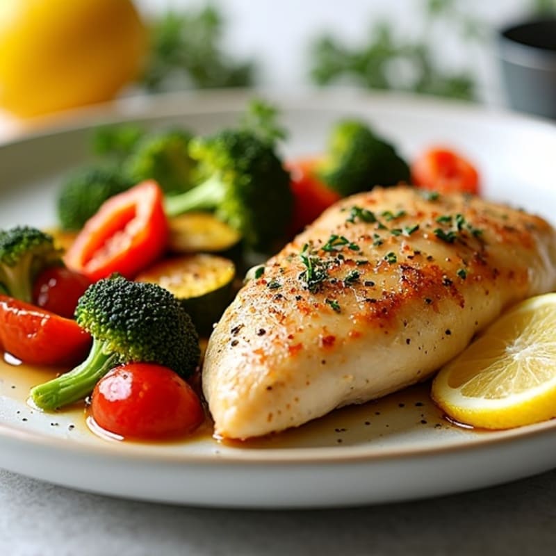 Lemon Herb Roasted Chicken with Crispy Roasted Vegetables