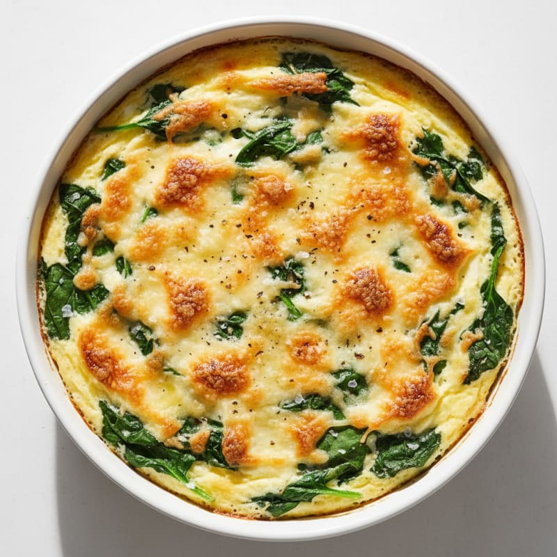 Creamy Baked Egg and Spinach Gratin