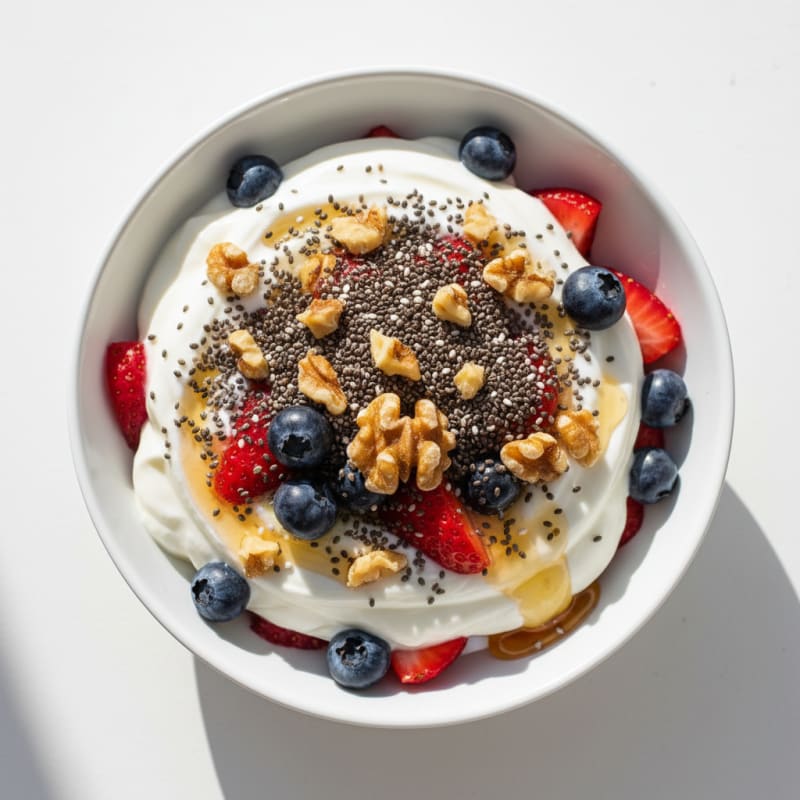 Creamy Greek Yogurt Parfait with Fresh Berries and Chia Seeds