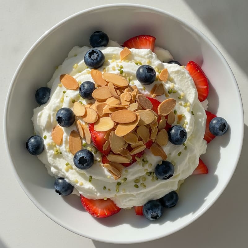 Greek Yogurt Protein Parfait with Berries and Almonds
