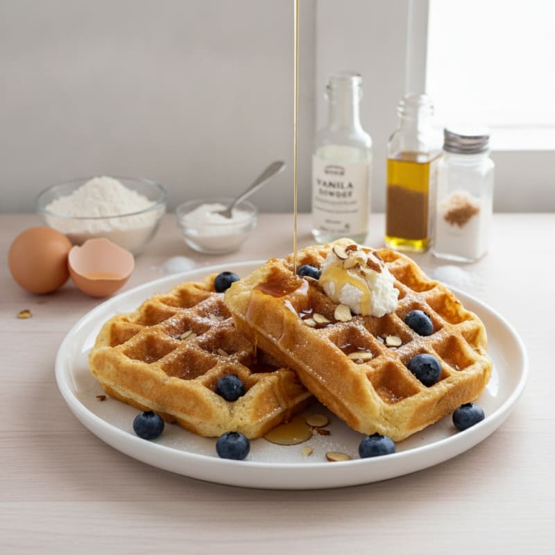 Fluffy Cottage Cheese Waffles