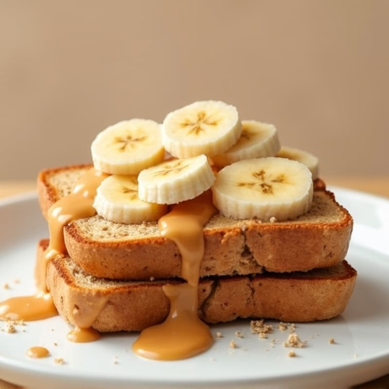 Peanut Butter Protein Fluff Toast with Banana