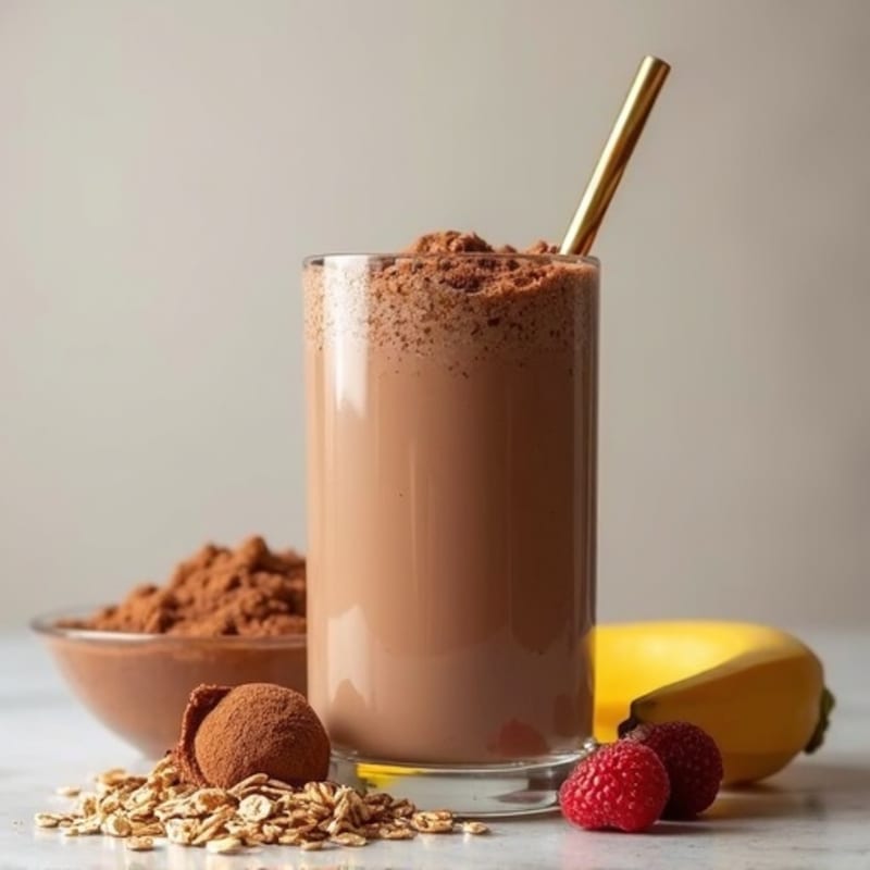 Protein Chocolate Shake with Ground Chicken and Almond Butter