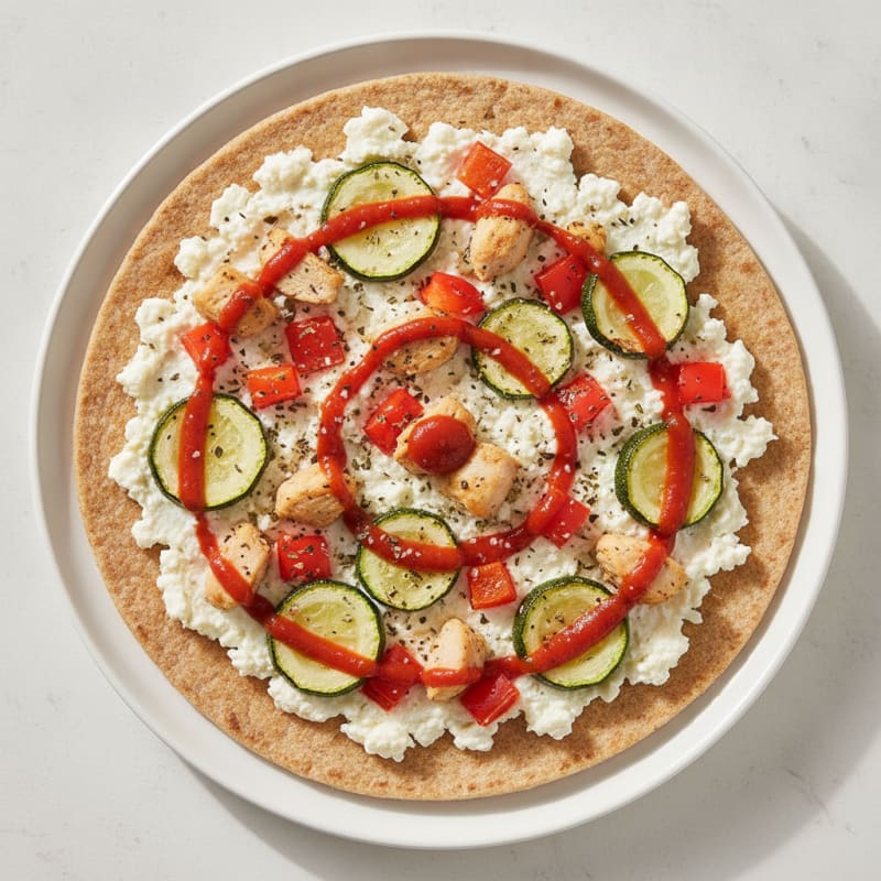 Cottage Cheese Pizza with Roasted Vegetables