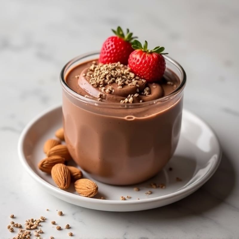 Silky Chocolate Protein Pudding with Almond Butter Swirl
