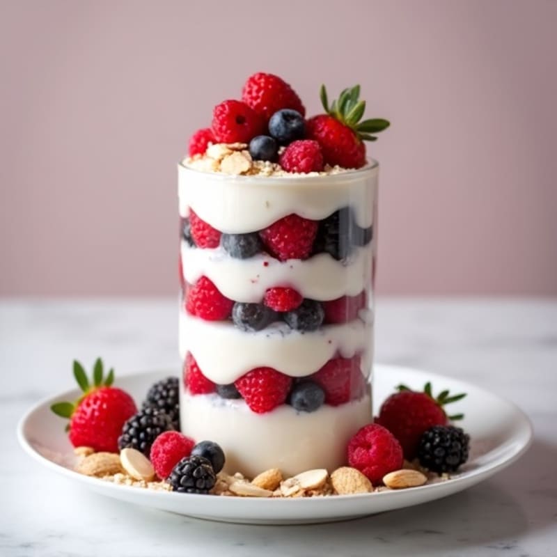 Creamy Greek Yogurt Protein Parfait with Mixed Berries