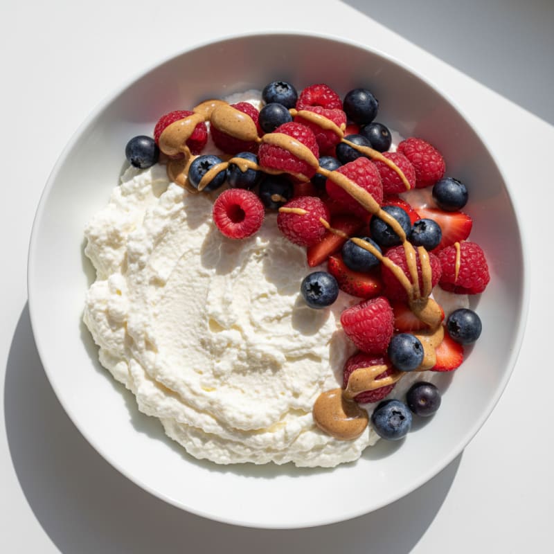 Creamy Greek Yogurt Protein Mousse with Mixed Berries