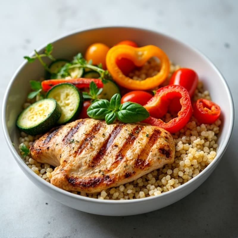 Grilled Chicken and Quinoa Vegetable Bowl