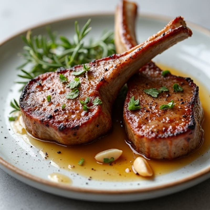 Crispy Pan-Seared Lamb Chops with Garlic Rosemary