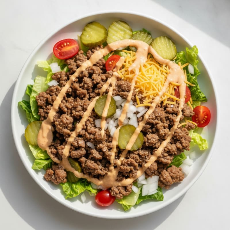 Big Mac Inspired Burger Bowl